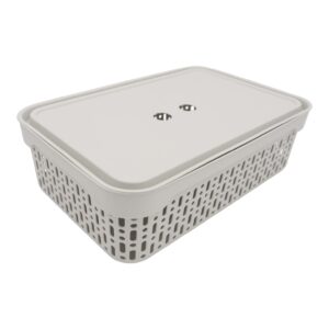 Plastikinė dėžė su dangčiu 40×30×13 cm BALTA kaina internetu