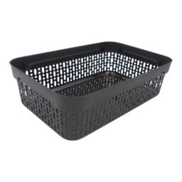 Plastikinė dėžė su dangčiu 40×30×13 cm JUODA kaina internetu