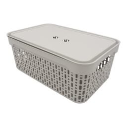 Plastikinė dėžutė su dangčiu, 30×20×13 cm BALTA kaina internetu
