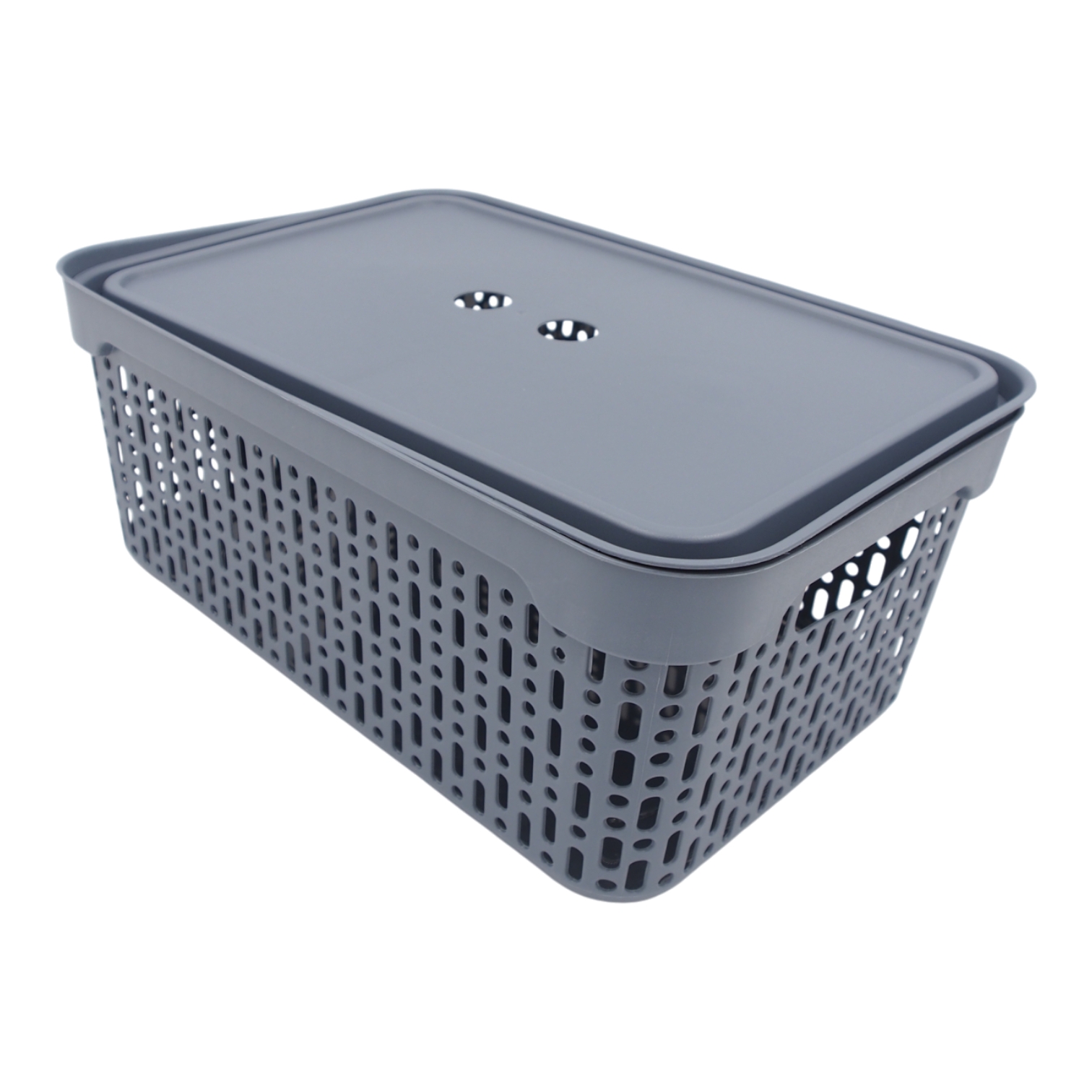 Plastikinė dėžutė su dangčiu, 30×20×13 cm PILKA kaina internetu