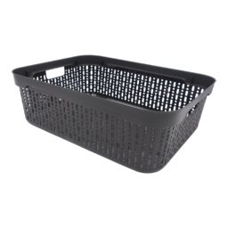 Plastikinė dėžutė su dangčiu, 30×20×9 cm JUODA kaina internetu
