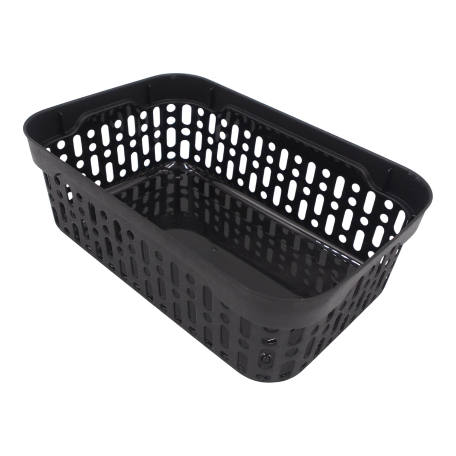 Plastikinė dėžutė su skylutėmis, 18 × 12 × 6 cm JUODA kaina internetu