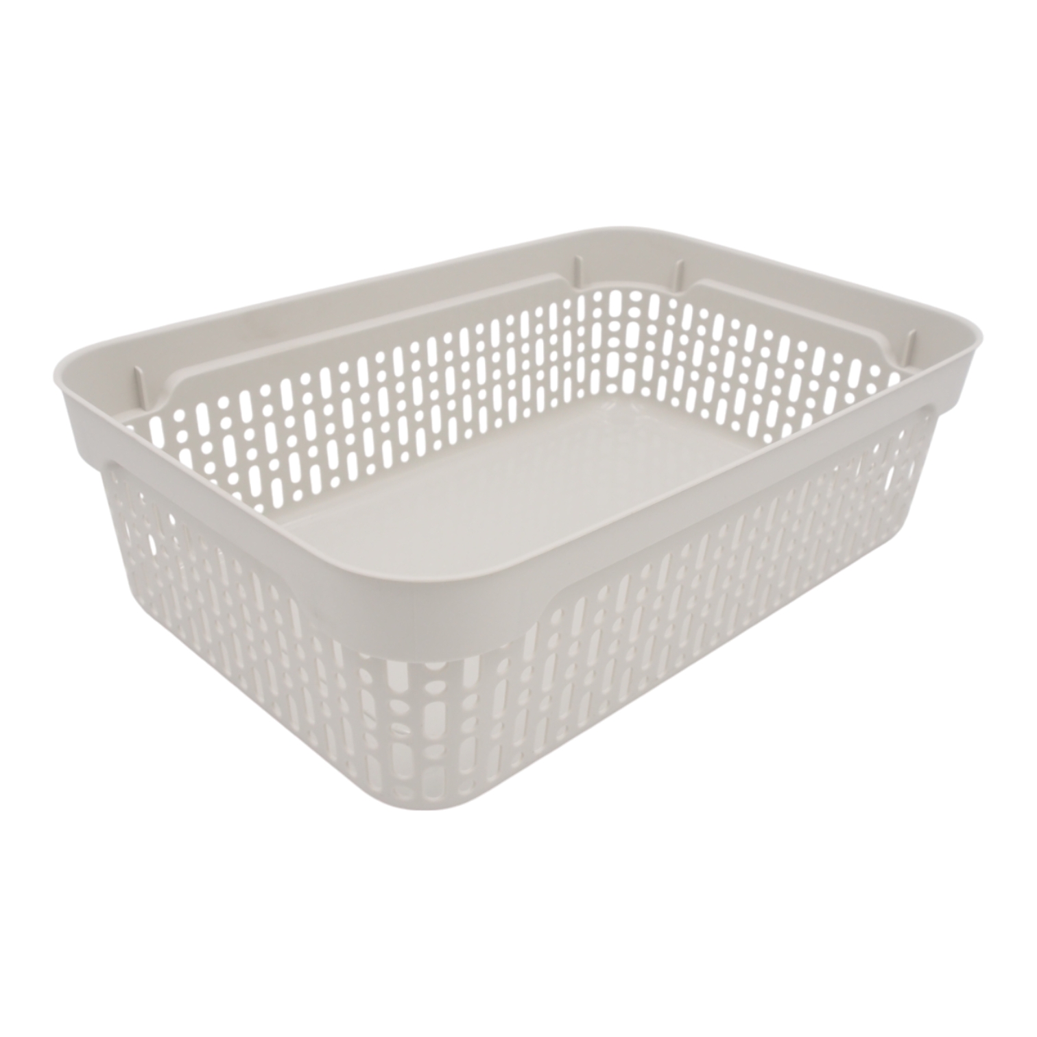 Plastikinė dėžutė su skylutėmis, 40 × 30 × 13 cm BALTA kaina internetu