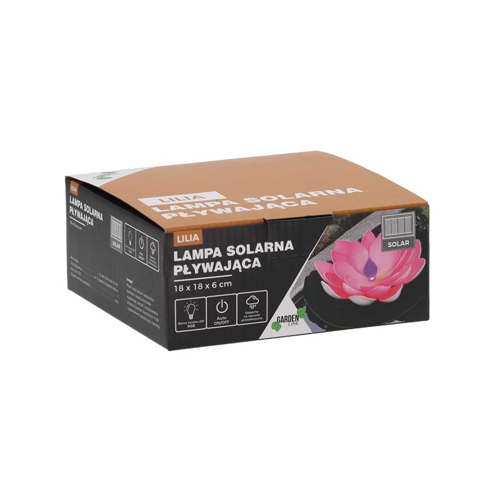 Plūduriuojanti saulės energijos lempa „Lelija“ RGB 18 x 18 x 6 cm kaina internetu