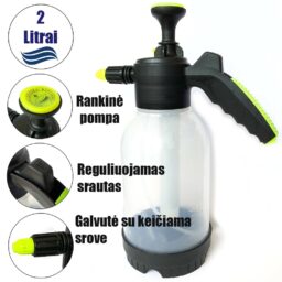 Rankinis slėginis sodo purkštuvas 2 l (skaidrus) kaina internetu
