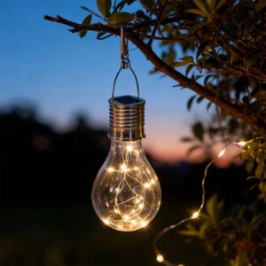 Saulės energija įkraunama sodo lempa „Lemputė“ kaina internetu