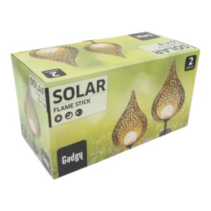 Saulės energija įkraunamos lauko lempos „Solar Flame Stick“ (2 vnt.) kaina internetu