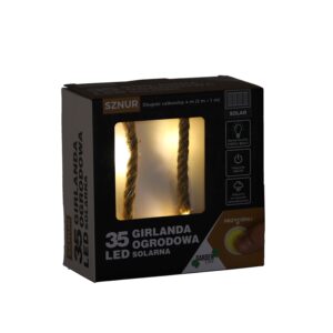 Saulės energija maitinama LED girlianda, 35 LED, 4 m, šilta balta kaina internetu