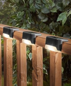Saulės šviestuvų rinkinys „Linus“ – 4 vnt., LED, šiltai balta šviesa kaina internetu