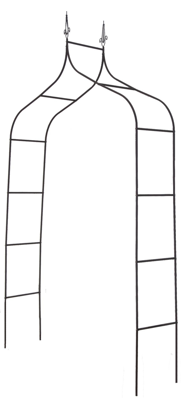 Sodo pergola augalams 150 × 37 × 240 cm, metalinė, juoda kaina internetu