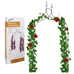 Sodo pergola augalams 150 × 37 × 240 cm, metalinė, juoda kaina internetu