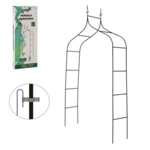 Sodo pergola augalams 150 × 37 × 240 cm, metalinė, juoda kaina internetu
