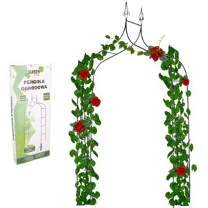 Sodo pergola augalams 150 × 37 × 240 cm, metalinė, juoda kaina internetu