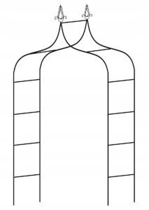 Sodo pergola augalams 150 × 37 × 240 cm, metalinė, juoda kaina internetu