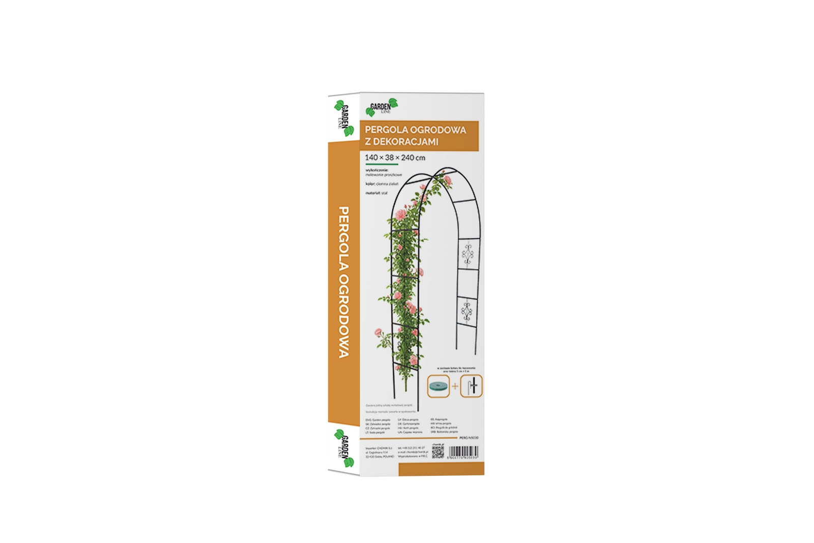 Sodo pergola su dekoracijomis 140 × 38 × 240 cm kaina internetu