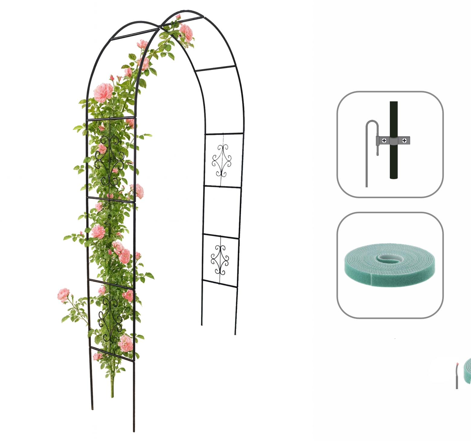 Sodo pergola su dekoracijomis 140 × 38 × 240 cm kaina internetu
