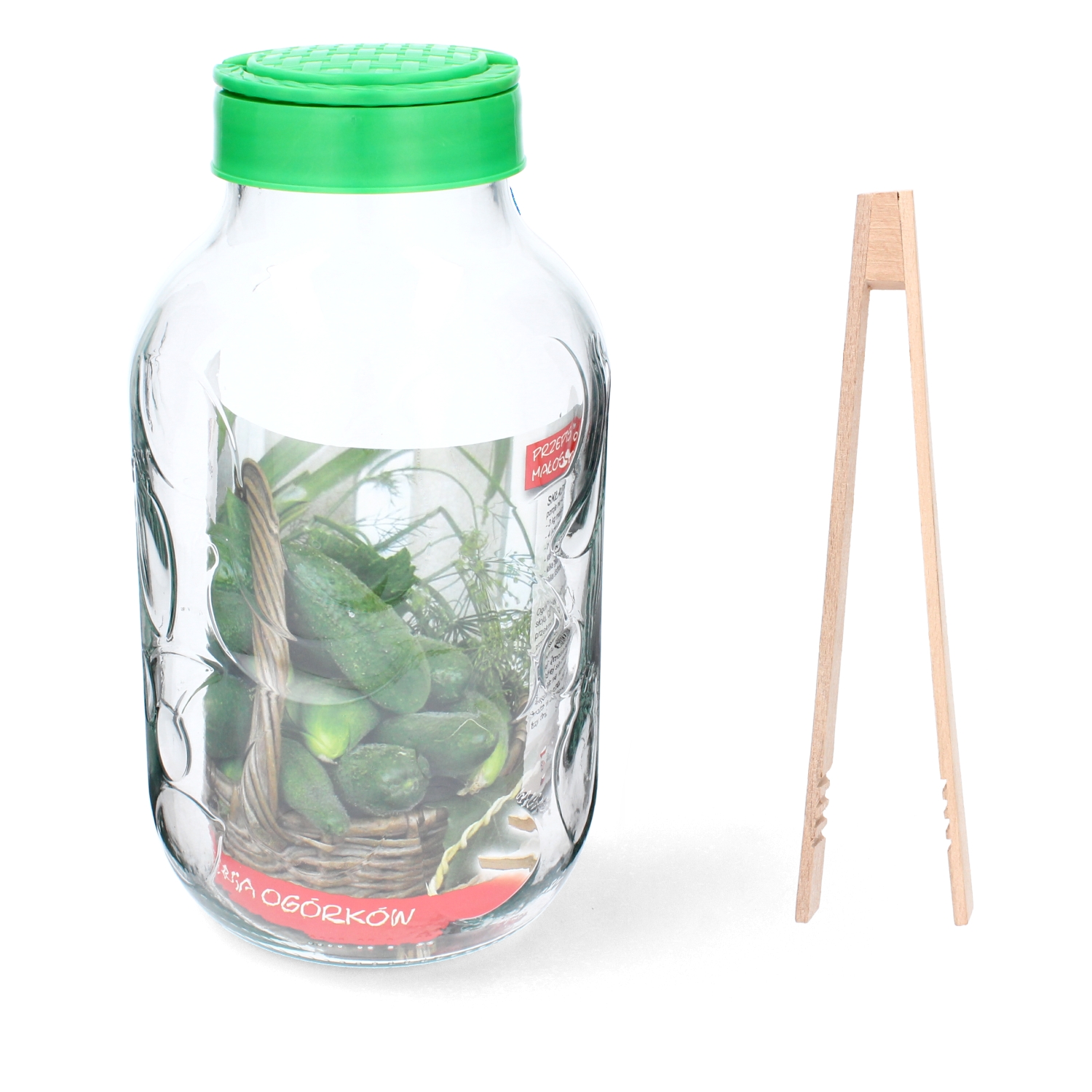 Stiklainis 5 L su plastikiniu dangteliu ir žnyplėmis kaina internetu