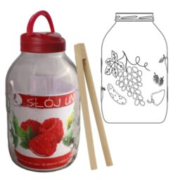 Stiklainis 5 L su plastikiniu dangteliu ir žnyplėmis kaina internetu