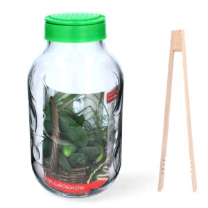 Stiklainis 5 L su plastikiniu dangteliu ir žnyplėmis kaina internetu