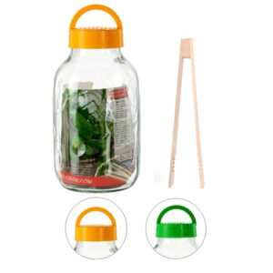 Stiklainis 5 L su plastikiniu dangteliu ir žnyplėmis kaina internetu