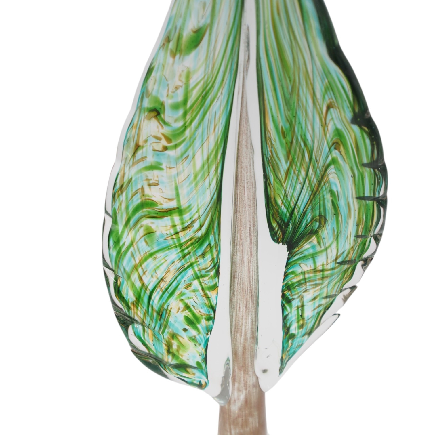 Stiklinė dekoracija „Lapas“, 12×7×32.5 cm Žalias kaina internetu