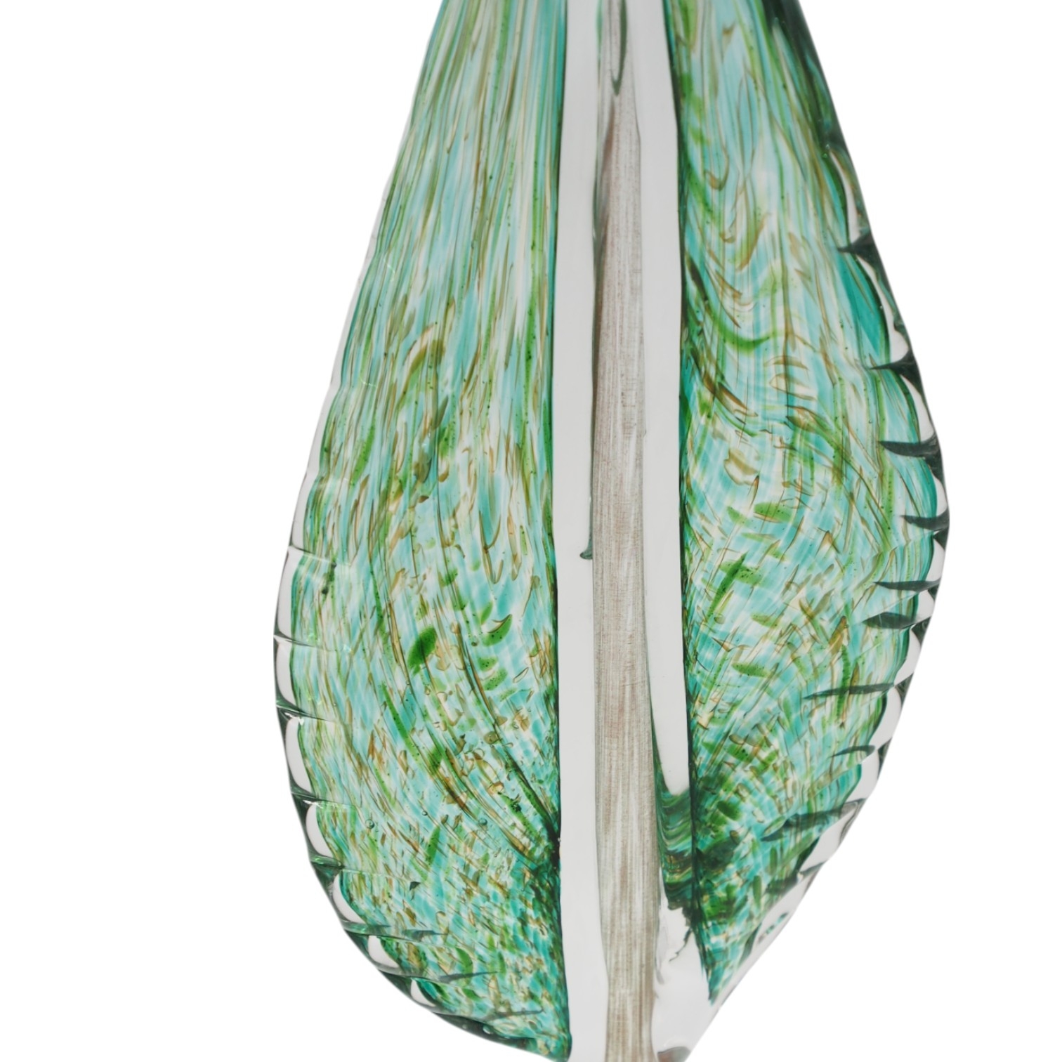 Stiklinė dekoracija „Lapas“, 13×9×41 cm ŽALIAS kaina internetu