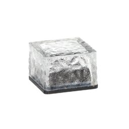 Stiklinė saulės lempa – kubas 7 × 7 × 5 cm, šaltai balta LED kaina internetu