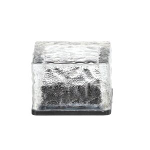 Stiklinė saulės lempa – kubas 7 × 7 × 5 cm, šaltai balta LED kaina internetu