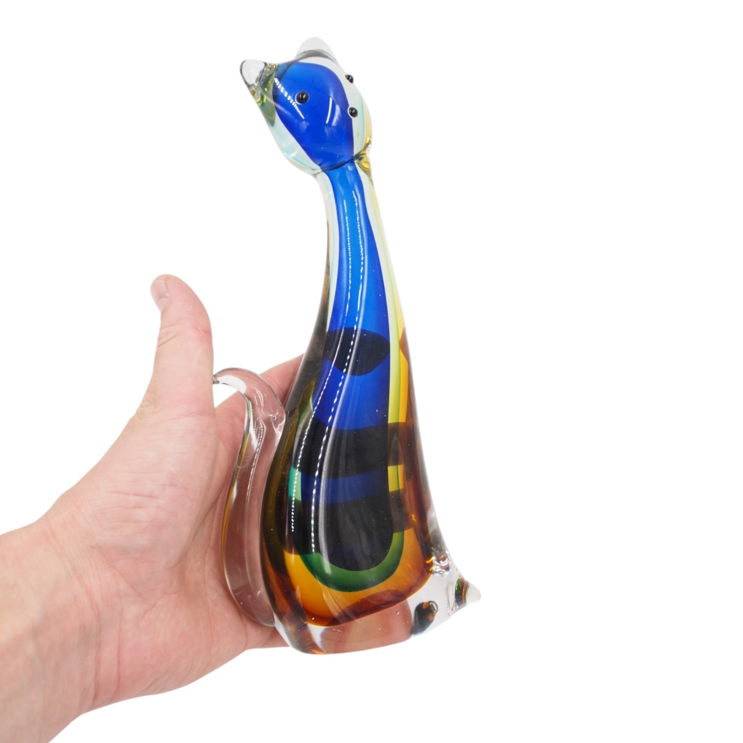 Stiklinė skulptūrėlė – katinas, 11×26 cm kaina internetu