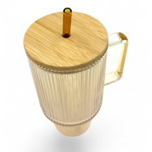 Stiklinis puodelis su šiaudeliu "BAMBOO" kaina internetu