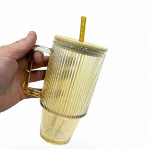 Stiklinis puodelis su šiaudeliu "BAMBOO" kaina internetu