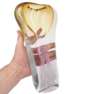 Stiklo skulptūra-vaza 18×8.5×31 cm kaina internetu