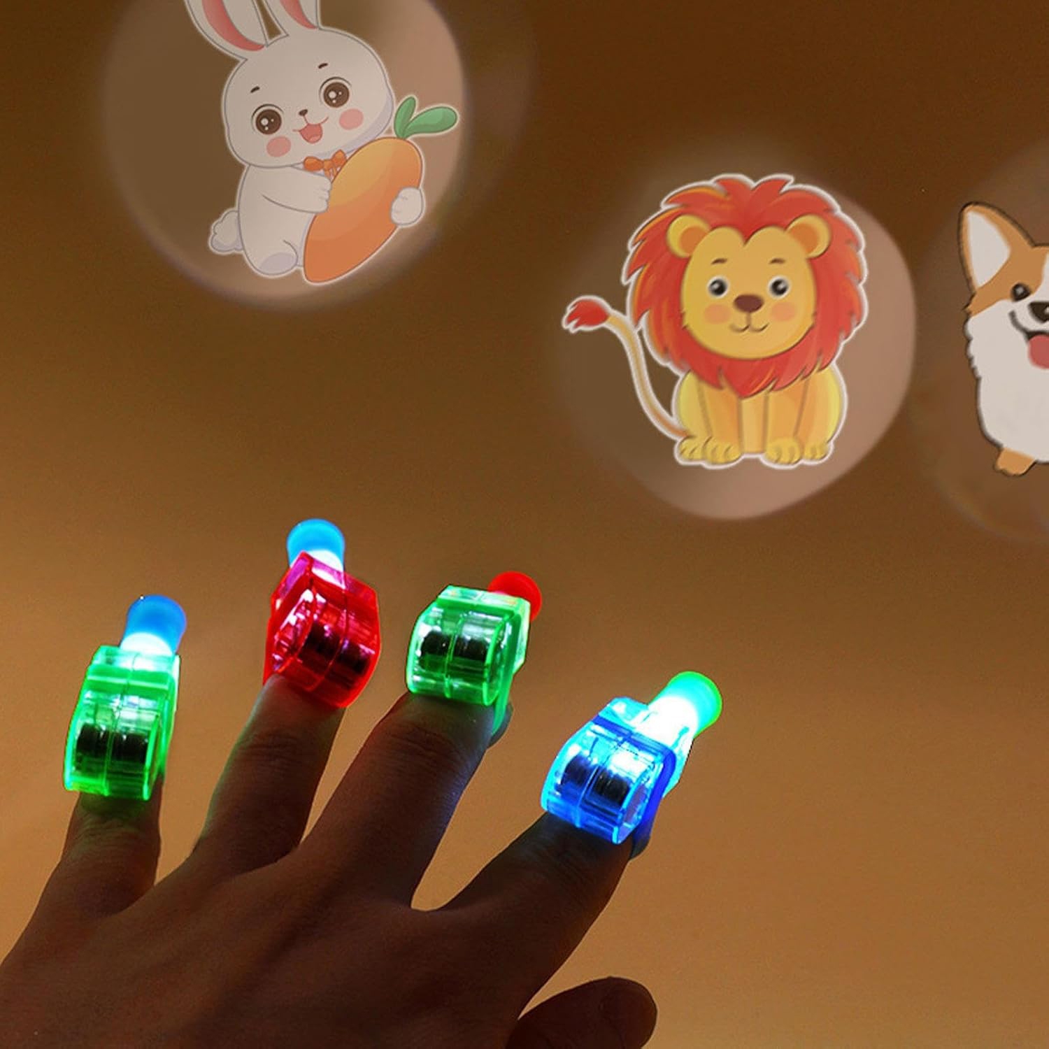 Šviečiantys LED pirštų žaislai vaikams – 10 vnt. rinkinys kaina internetu