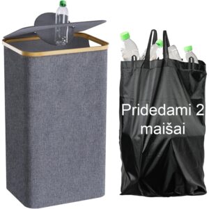 Taros rūšiavimo šiukšliadėžė (PILKA) kaina internetu
