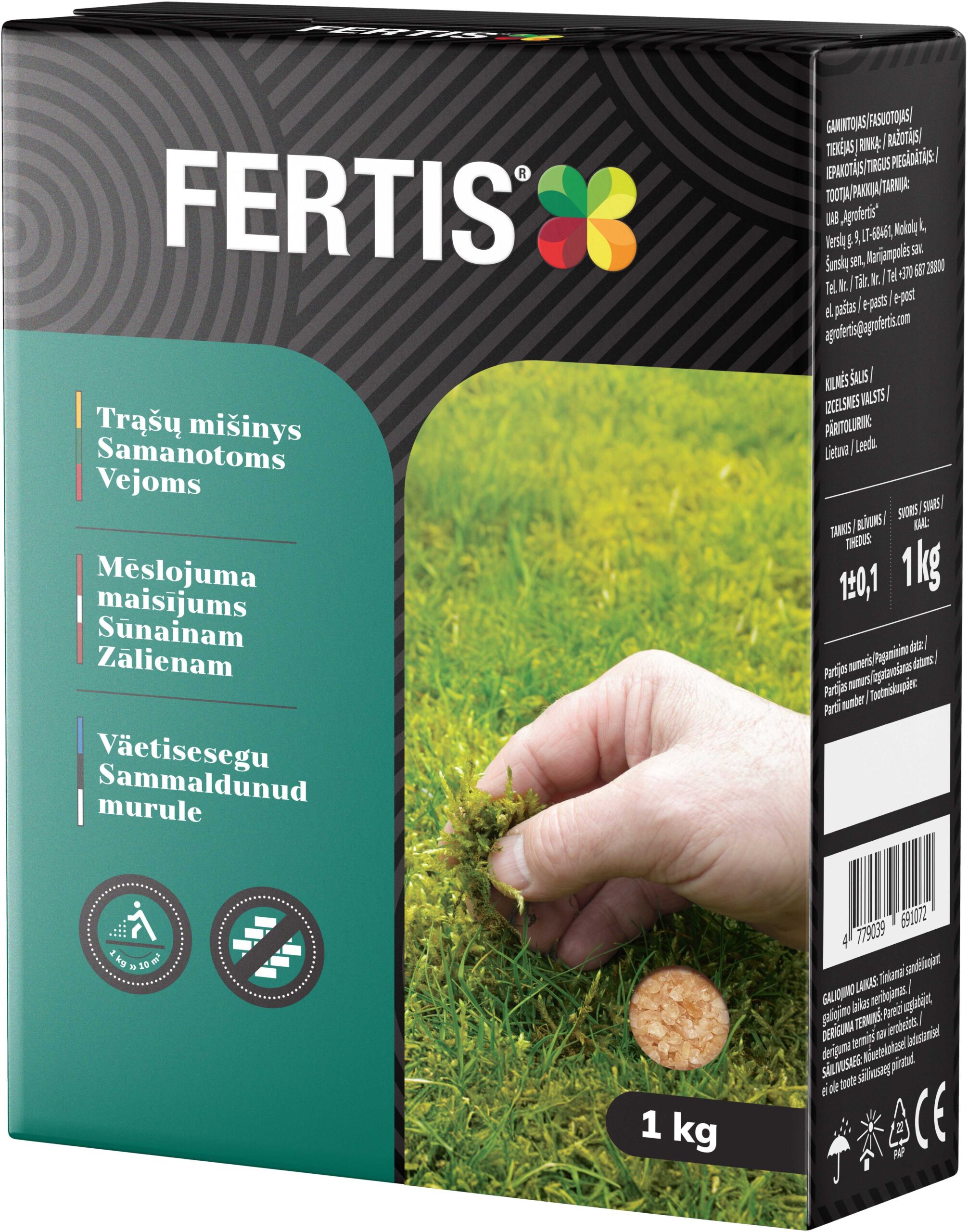 Trąšų mišinys Samanotoms Vejoms FERTIS, 1kg kaina internetu