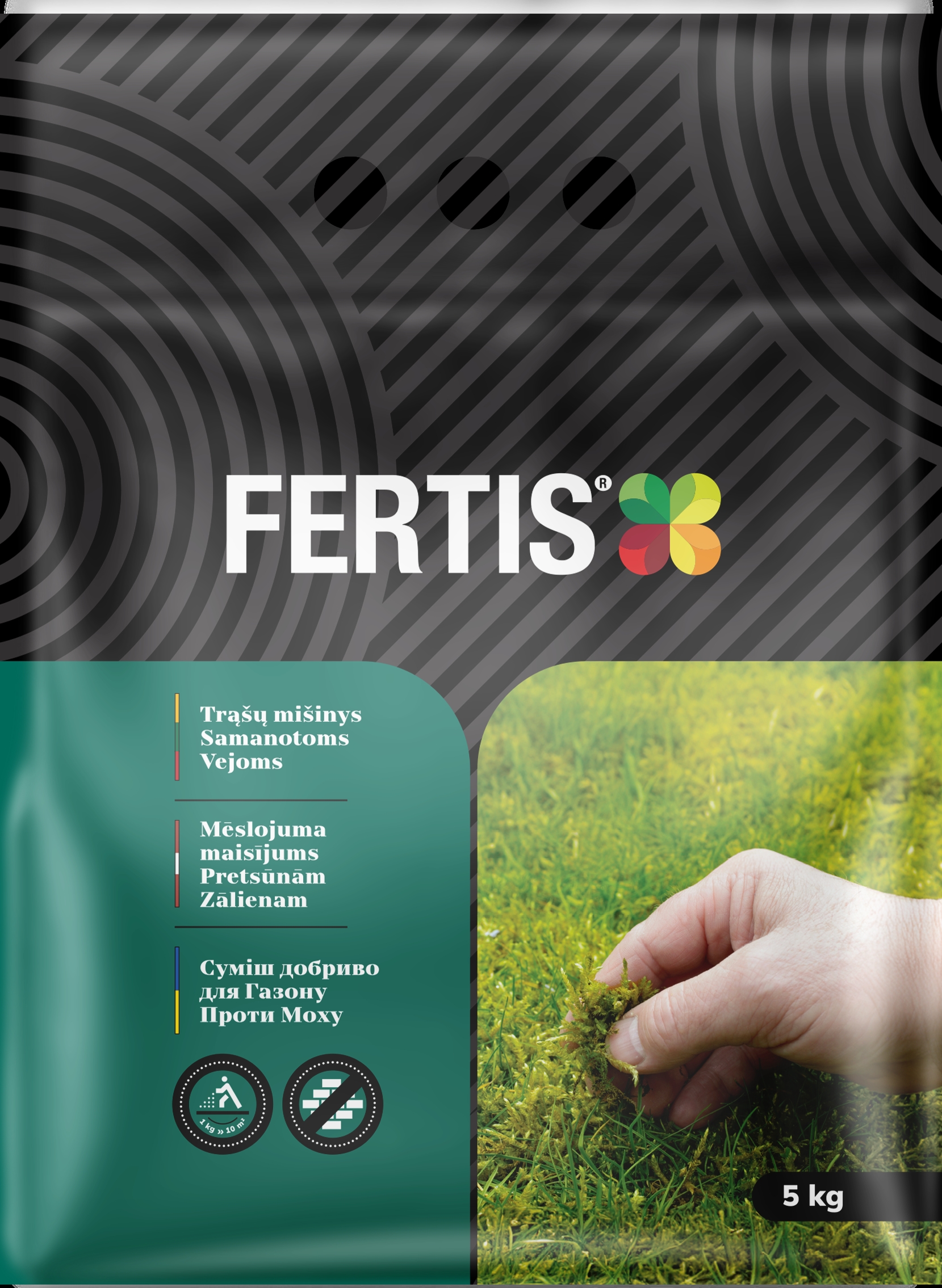 Trąšų mišinys Samanotoms Vejoms FERTIS, 5kg kaina internetu