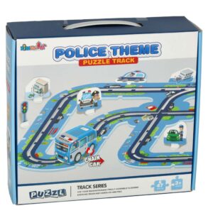 Vaikiškas policijos tematikos trasos rinkinys (47 dalių) kaina internetu