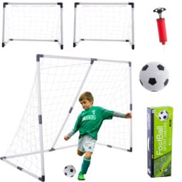 Vaikiški futbolo vartai 2in1 – dideli arba du mažesni (143 × 110 × 70 cm) kaina internetu