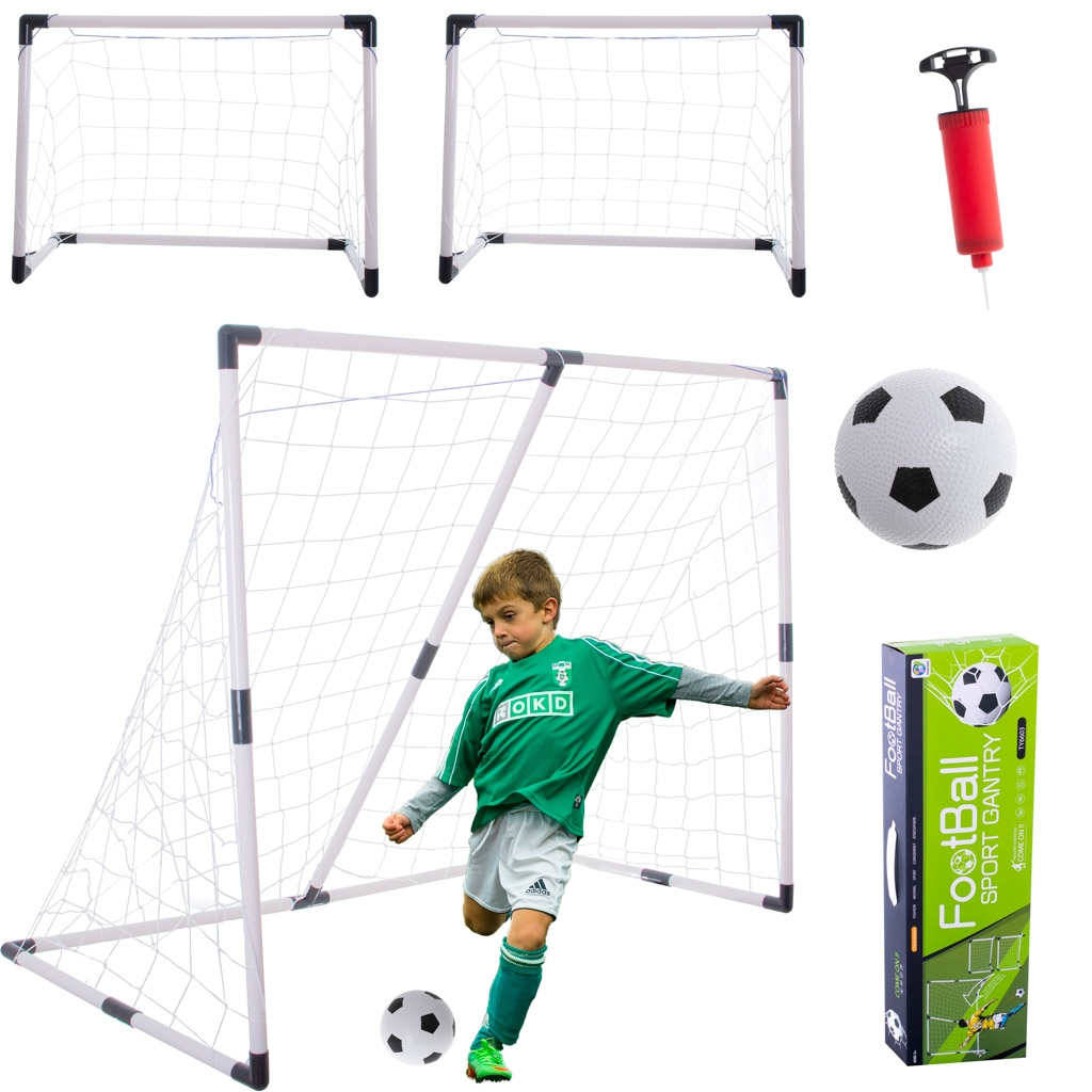 Vaikiški futbolo vartai 2in1 – dideli arba du mažesni (143 × 110 × 70 cm) kaina internetu