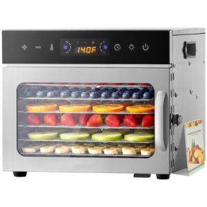 Vaisių ir maisto džiovyklė 400 W, 6 padėklų, nerūdijančio plieno kaina internetu