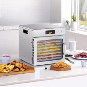 Vaisių ir maisto džiovyklė 400 W, 8 padėklų, nerūdijančio plieno kaina internetu