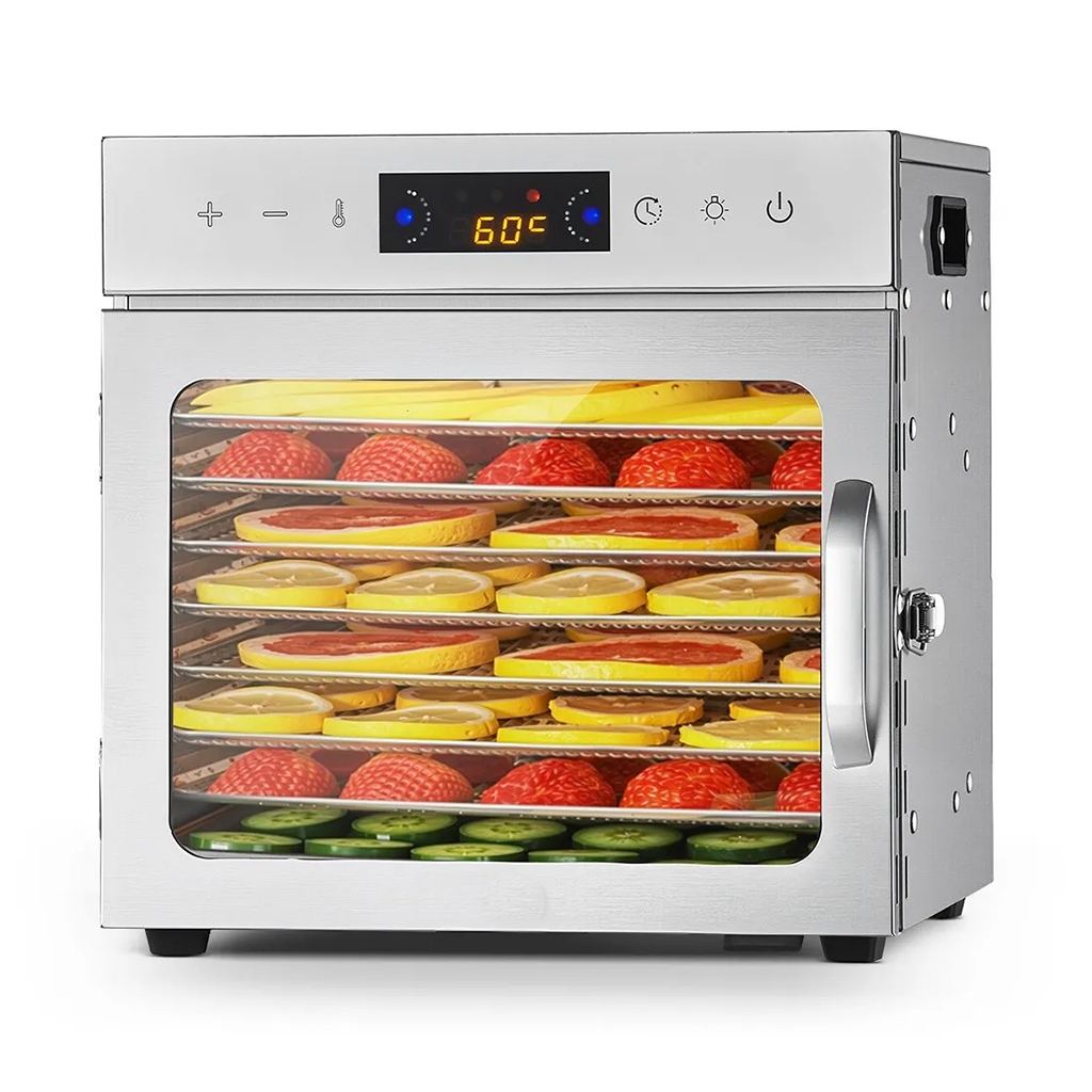 Vaisių ir maisto džiovyklė 400 W, 8 padėklų, nerūdijančio plieno kaina internetu