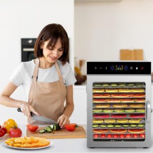 Vaisių ir maisto džiovyklė 800 W, 12 padėklų, nerūdijančio plieno korpusas kaina internetu