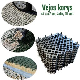 Vejos korys , 47 x 47 cm, juoda, 10 vnt. kaina internetu