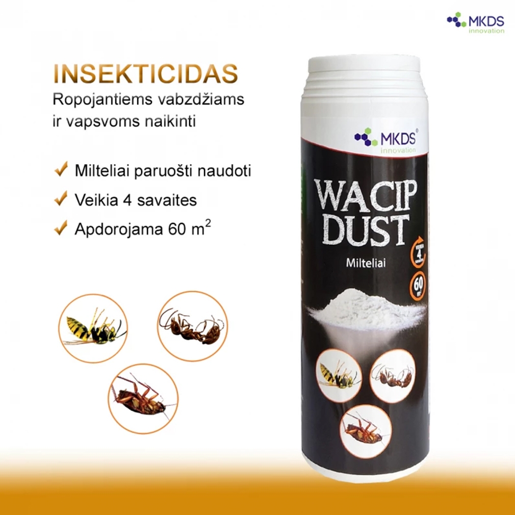 WACIP DUST milteliai ropojantiems vabzdžiams ir vapsvoms, 500 g kaina internetu