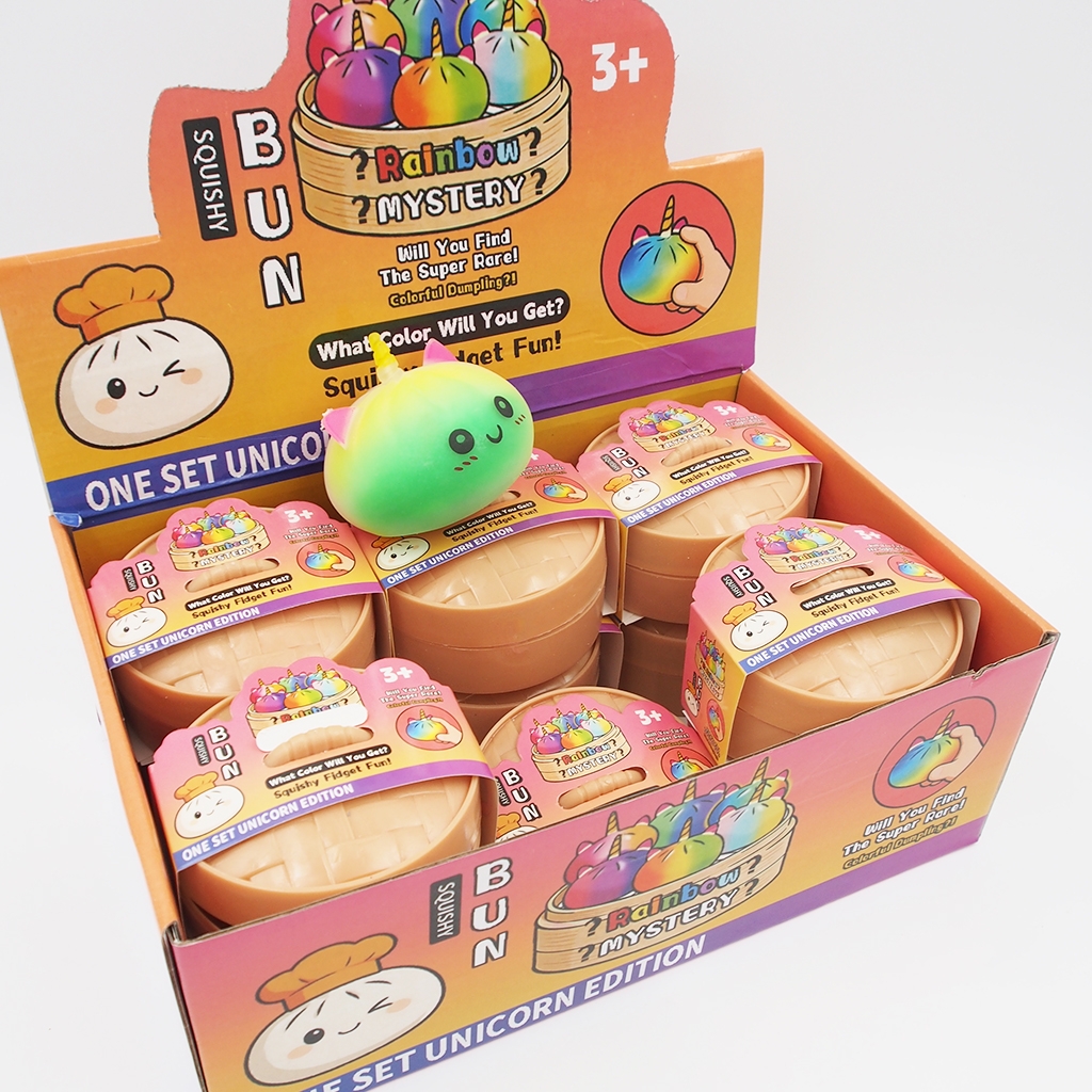 Antistresinis kamuoliukas „Vienaragio bandelė“ (Unicorn Squishy Bun) kaina internetu