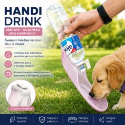 Kelioninis gertuvės-dubenėlis augintiniams HANDI DRINK kaina internetu