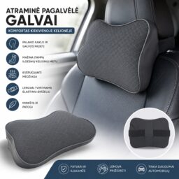Atraminė pagalvėlė galvai automobiliui JUODA kaina internetu