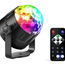 Diskotekų LED RGB šviesos efektų lempa su pulteliu kaina internetu