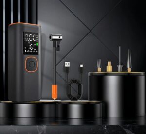 Įkraunamas elektrinis padangų kompresorius su „Power Bank“ funkcija, 160 PSI kaina internetu